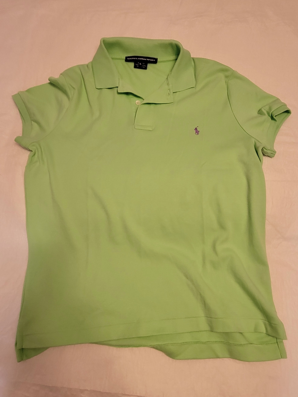 Polo Ralph Lauren Sport Women's Short-Sleeve Polo Shirt - Lime Green, Size XL